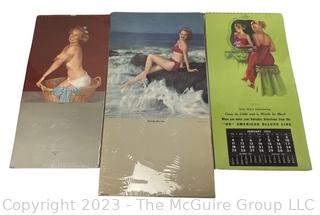 Three (3) 1950"s Pin Up Calendar Pages. 
