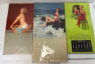 Three (3) 1950"s Pin Up Calendar Pages. 
