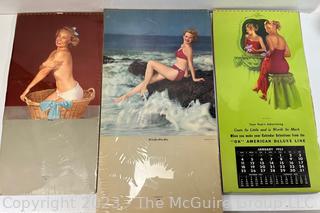 Three (3) 1950"s Pin Up Calendar Pages. 
