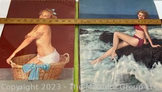 Three (3) 1950"s Pin Up Calendar Pages. 
