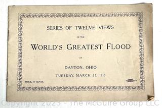 Matted Print, Folies Berger Programs, Steuben Glass Photo Book and Dayton Ohio Flood Photo history