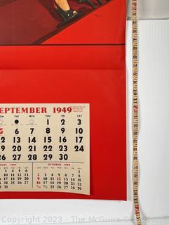 Original 1949 Lithograph Pin-Up Calendar Page by Del Masters Titled “Stop Sign” 22" x 48"