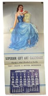 January 1949 Pin Up Calendar Page by Herbit 