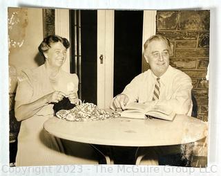 Group of Vintage Black & White Associated Press Newswire Photographs of Franklin and Eleanor Roosevelt.