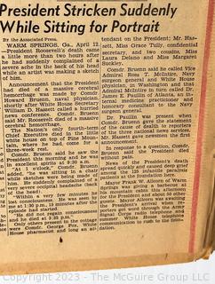 The Evening Star Newspaper, Washington D.C. April 12 1945 President Roosevelt Dead