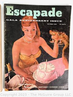 Three (3) Vintage Men's Magazines - Escapade Magazine (Oct. 1956), Nugget Magazine (March 1957) and Caper Magazine (April 1957)