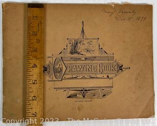 1879-80 Artist Pencil Sketch Book by Artist Mary Gracely Measures 7.5 x 9.5" 