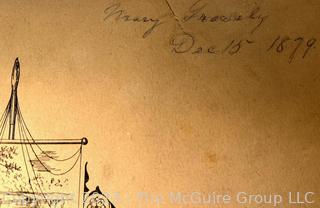 1879-80 Artist Pencil Sketch Book by Artist Mary Gracely Measures 7.5 x 9.5" 