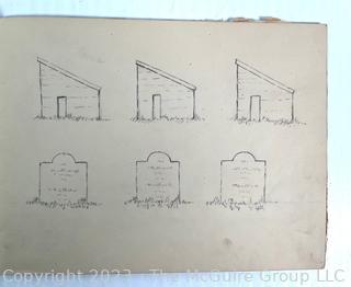 1879-80 Artist Pencil Sketch Book by Artist Mary Gracely Measures 7.5 x 9.5" 