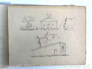 1879-80 Artist Pencil Sketch Book by Artist Mary Gracely Measures 7.5 x 9.5" 