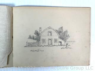 1879-80 Artist Pencil Sketch Book by Artist Mary Gracely Measures 7.5 x 9.5" 