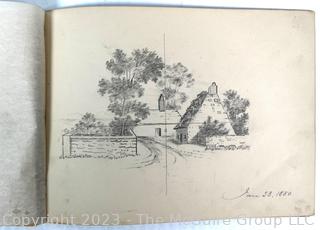 1879-80 Artist Pencil Sketch Book by Artist Mary Gracely Measures 7.5 x 9.5" 