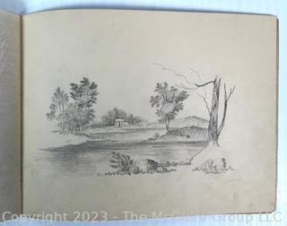 1879-80 Artist Pencil Sketch Book by Artist Mary Gracely Measures 7.5 x 9.5" 