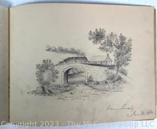 1879-80 Artist Pencil Sketch Book by Artist Mary Gracely Measures 7.5 x 9.5" 