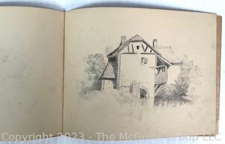 1879-80 Artist Pencil Sketch Book by Artist Mary Gracely Measures 7.5 x 9.5" 