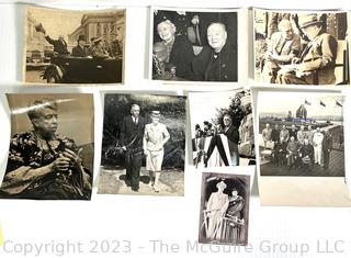 Group of Vintage Black & White Newswire Photographs Including Winston Churchill & Franklin and Eleanor Roosevelt. 