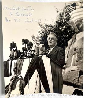 Group of Vintage Black & White Newswire Photographs Including Winston Churchill & Franklin and Eleanor Roosevelt. 