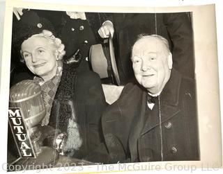 Group of Vintage Black & White Newswire Photographs Including Winston Churchill & Franklin and Eleanor Roosevelt. 