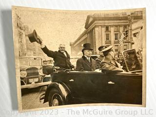 Group of Vintage Black & White Newswire Photographs Including Winston Churchill & Franklin and Eleanor Roosevelt. 