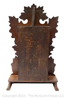 Eastlake Carved Walnut Chiming Parlor Mantel Clock with Pendulum and Keys, Circa 1890.  22" tall (was 0203XBB)