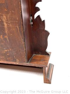 Eastlake Carved Walnut Chiming Parlor Mantel Clock with Pendulum and Keys, Circa 1890.  22" tall (was 0203XBB)