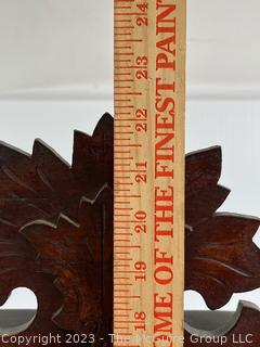 Eastlake Carved Walnut Chiming Parlor Mantel Clock with Pendulum and Keys, Circa 1890.  22" tall (was 0203XBB)