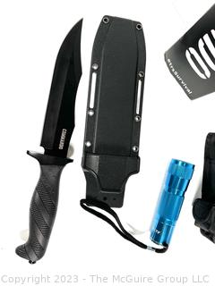 TRS Commando Buck Knife and Flashlight with Box