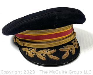 Three (3) Military Hats Including US Army Officer's Dress Blues Uniform Visor Cap, US Navy and British Alkit Cap