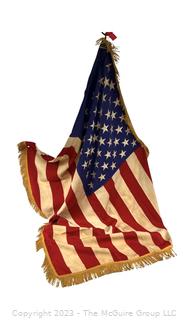 Interior US 50 Star Flag Silk Flag with Fringe. Measures 39 x 48 with Fringe