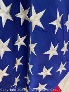 Interior US 50 Star Flag Silk Flag with Fringe. Measures 39 x 48 with Fringe