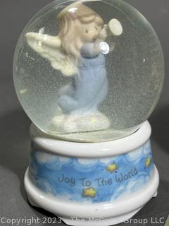 Two (2) Christmas Holiday Snow Globes by Precious Moments