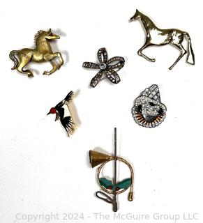 Collection of Costume Jewelry Brooches and Pins