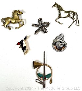 Collection of Costume Jewelry Brooches and Pins