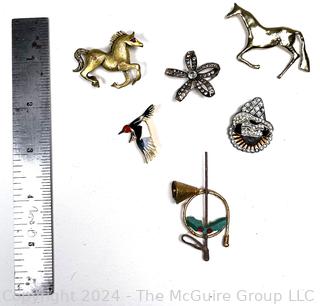 Collection of Costume Jewelry Brooches and Pins