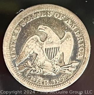 1854 Liberty Seated Quarter Dollar Coin 