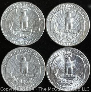 4 Washington Silver Quarter Dollar Coins