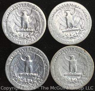 Four (4) Washington Silver Quarter Dollar Coins