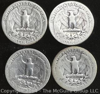 Four (4) Washington Silver Quarter Dollar Coins