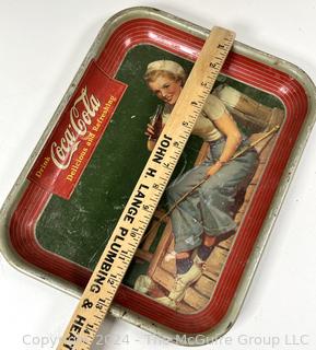 1940's Drink Coca Cola Metal Serving Tray with Girl in Sailor Hat.  (Was 375KK)