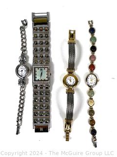 Four (4) Ladies Bracelet Watches Including Gruen and Brighton. 