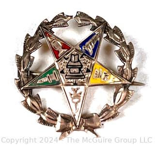 12k GF and Enamel Eastern Star Masonic Pin.  1.2 grams