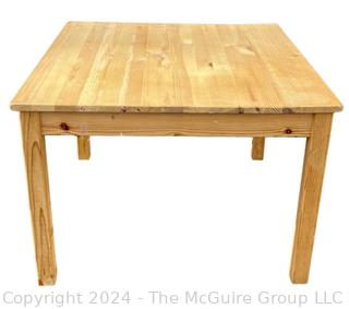 Contemporary Pine Wood End Table. Measures 28 x 28 x 19 1/2" Tall