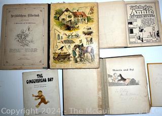 Five (5) Antique Children's Books Including Little Orphan Annie, Tale of Bunny Cottontail & Skeezix and Pal