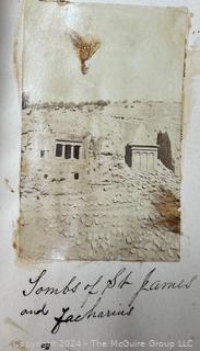 (25 Photos Added Thursday. Jan 18) Circa 1920 Scrapbook of Visit to The Holy Land. Olivewood Covers.  