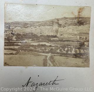 (25 Photos Added Thursday. Jan 18) Circa 1920 Scrapbook of Visit to The Holy Land. Olivewood Covers.  