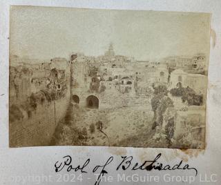 (25 Photos Added Thursday. Jan 18) Circa 1920 Scrapbook of Visit to The Holy Land. Olivewood Covers.  