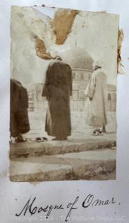 (25 Photos Added Thursday. Jan 18) Circa 1920 Scrapbook of Visit to The Holy Land. Olivewood Covers.  