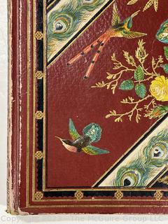 Victorian Scrapbook with Ornate Cover and Full of Illustrations, Calling Cards, Postcards Etc.