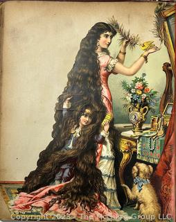 Victorian Scrapbook with Ornate Cover and Full of Illustrations, Calling Cards, Postcards Etc.