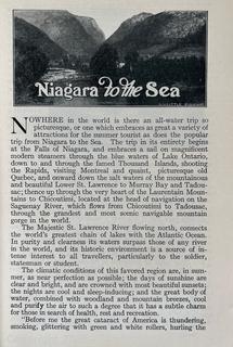 "Niagara To The Sea". 1920's Road Guide Map Book published by the Richelieu and Ontario Navigation Company.  